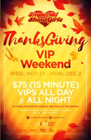 THANKSGIVING VIP WEEKEND