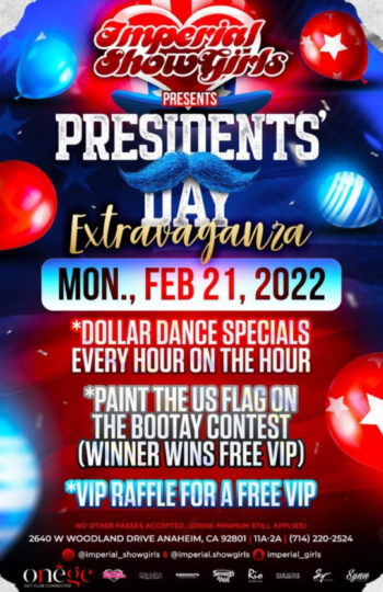 PRESIDENTS’ DAY EXTRAVAGANZA